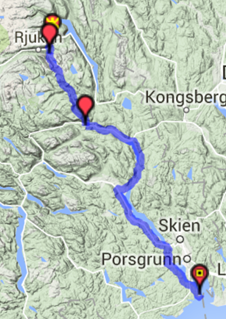 Rjukan - Langesund 200 km