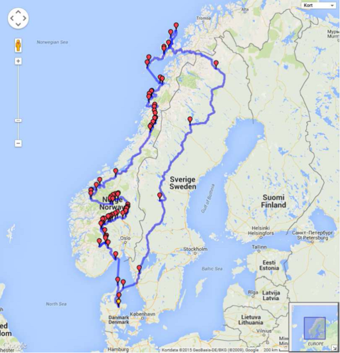 Hadsten- Sverige-Norge- Hadsten 6500 km